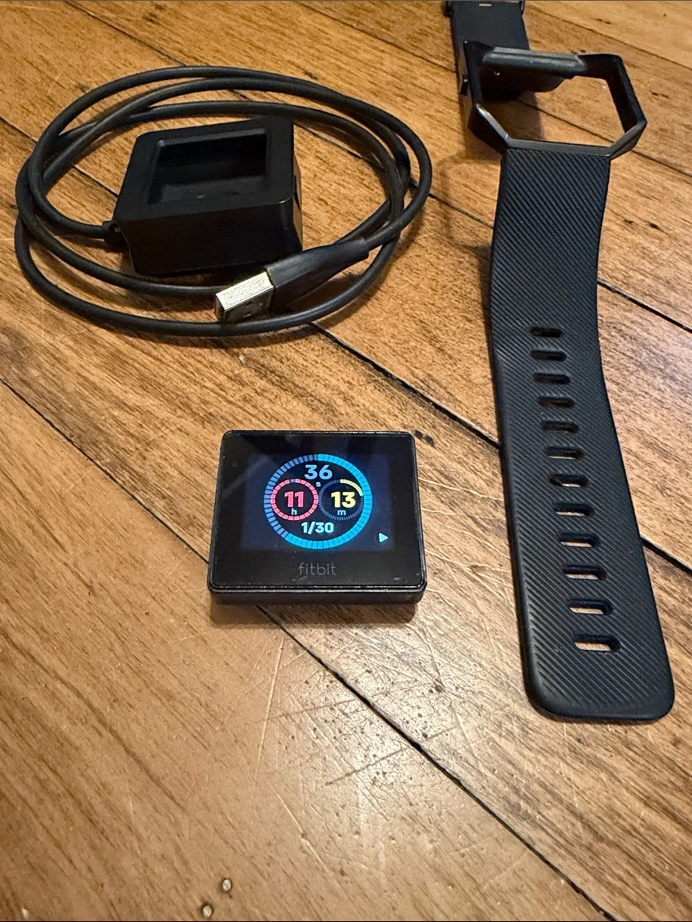 Black Square Fitbit Blaze with Charging Dock
